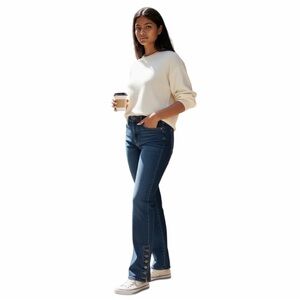 Polo Ralph Lauren Layla Stretch Straight Leg Jeans Button Ankle Detail Sz 31